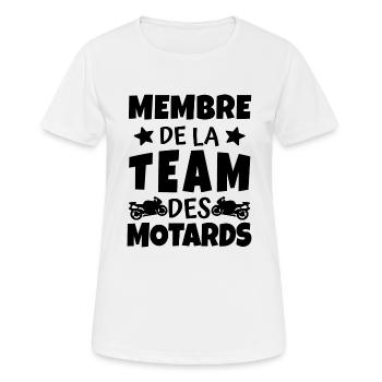 team motard / cadeau humour motard - T-shirt respirant Femme - blanc - Devant - AI Model Female 172 dark (172cm)