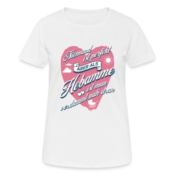 Lustiges Hebamme Hebammen Geburtshelferin Geschenk - Frauen T-Shirt atmungsaktiv - Weiß - Vorne - AI Model Female 172 dark (172cm)