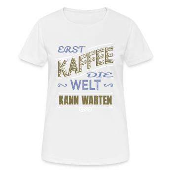 arbeitskollege kaffeebecher statement - Frauen T-Shirt atmungsaktiv - Weiß - Vorne - AI Model Female 172 dark (172cm)