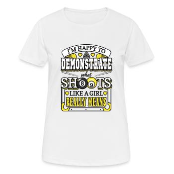Billard drôle Ce que signifie tirer comme une fille - T-shirt respirant Femme - blanc - Devant - AI Model Female 172 dark (172cm)