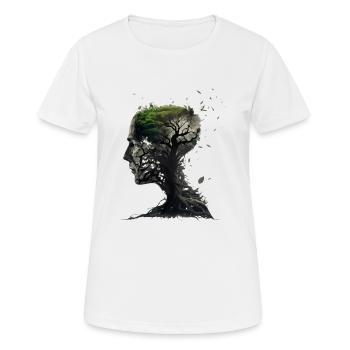 Organischer Baumkopf Geschenk - Frauen T-Shirt atmungsaktiv - Weiß - Vorne - AI Model Female 172 dark (172cm)