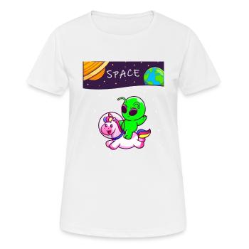 Raum - Frauen T-Shirt atmungsaktiv - Weiß - Vorne - AI Model Female 172 dark (172cm)