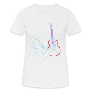 Rainbow guitariste coloré. Guitare électrique. - T-shirt respirant Femme - blanc - Devant - AI Model Female 172 dark (172cm)