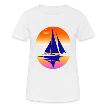 Segelboot Segeln Segelsport Segelschiff Segler - Frauen T-Shirt atmungsaktiv - Weiß - Vorne - AI Model Female 172 dark (172cm)