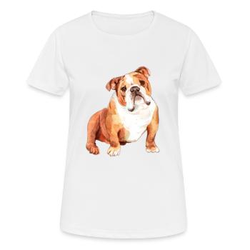 Bulldog et visage de Bulldog - T-shirt respirant Femme - blanc - Devant - AI Model Female 172 dark (172cm)
