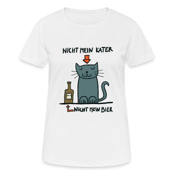 nicht mein Kater - nicht mein Bier - Frauen T-Shirt atmungsaktiv - Weiß - Vorne - AI Model Female 172 dark (172cm)