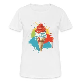 Glace Italienne Vanille Fraise - T-shirt respirant Femme - blanc - Devant - AI Model Female 172 dark (172cm)