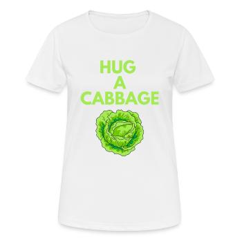 HUG A CABBAGE - Women's Breathable T-Shirt - white - Front - AI Model Female 172 dark (172cm)