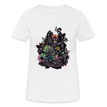 Flower Power - Frauen T-Shirt atmungsaktiv - Weiß - Vorne - AI Model Female 172 dark (172cm)