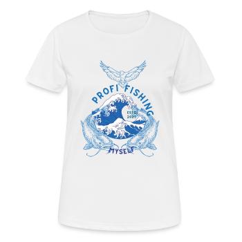 profi Fishing - Frauen T-Shirt atmungsaktiv - Weiß - Vorne - AI Model Female 172 dark (172cm)
