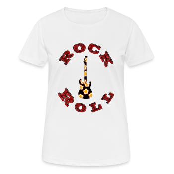 Rock n Roll - Frauen T-Shirt atmungsaktiv - Weiß - Vorne - AI Model Female 172 dark (172cm)