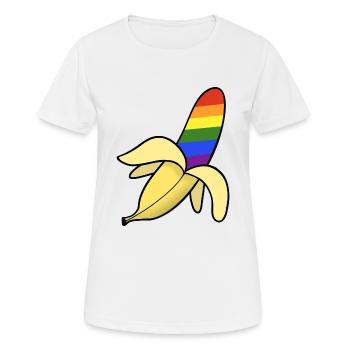 Fierté LGBTQ Banane - T-shirt respirant Femme - blanc - Devant - AI Model Female 172 dark (172cm)