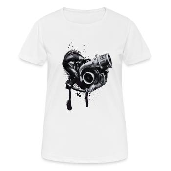 Turboherz Graffiti - T-shirt respirant Femme - blanc - Devant - AI Model Female 172 dark (172cm)