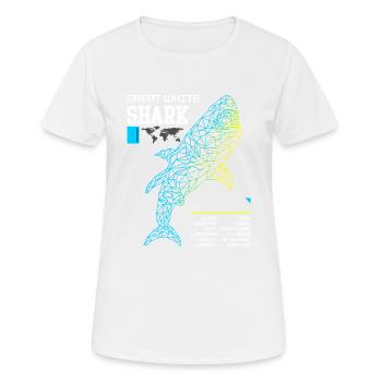 Great White Shark a - Frauen T-Shirt atmungsaktiv - Weiß - Vorne - AI Model Female 172 dark (172cm)
