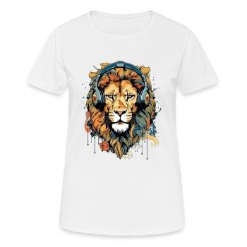 Jack le lion audiophile - T-shirt respirant Femme - blanc - Devant - AI Model Female 172 dark (172cm)