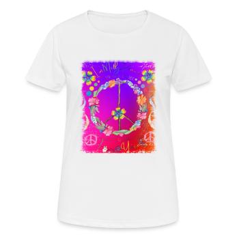 Hippie soul groovy Heure d’été Bonnes vibrations 70s 80s - T-shirt respirant Femme - blanc - Devant - AI Model Female 172 dark (172cm)