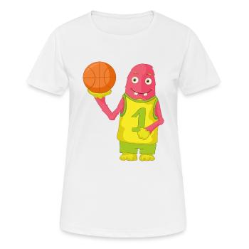 Ballsport - Frauen T-Shirt atmungsaktiv - Weiß - Vorne - AI Model Female 172 dark (172cm)