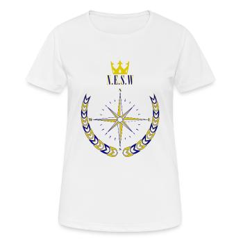 Kompass NESW - Frauen T-Shirt atmungsaktiv - Weiß - Vorne - AI Model Female 172 dark (172cm)