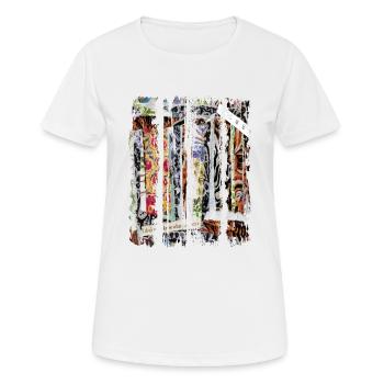 Extraits de journaux Albums Magazines Code alphabet - T-shirt respirant Femme - blanc - Devant - AI Model Female 172 dark (172cm)