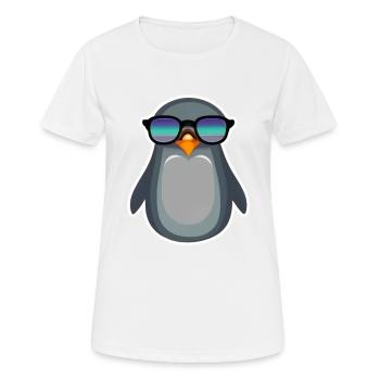 Pinguin-Klasse mit Sonnenbrille - Frauen T-Shirt atmungsaktiv - Weiß - Vorne - AI Model Female 172 dark (172cm)