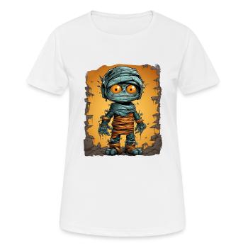 Halloween Spooky Cartoon Mummy - Frauen T-Shirt atmungsaktiv - Weiß - Vorne - AI Model Female 172 dark (172cm)