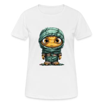 Halloween Spooky Cartoon Mummy - Frauen T-Shirt atmungsaktiv - Weiß - Vorne - AI Model Female 172 dark (172cm)