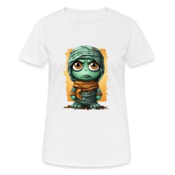 Halloween Spooky Cartoon Mummy - Frauen T-Shirt atmungsaktiv - Weiß - Vorne - AI Model Female 172 dark (172cm)