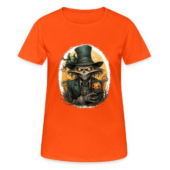 Scarecrow Halloween Cartoon Scary Scarecrow - Frauen T-Shirt atmungsaktiv - Neonorange - Vorne - AI Model Female 172 dark (172cm)