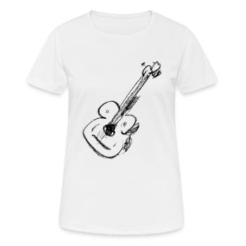 Gitarre - Kreide Zeichnung - Frauen T-Shirt atmungsaktiv - Weiß - Vorne - AI Model Female 172 dark (172cm)