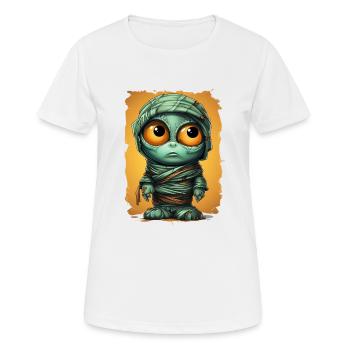 Halloween Spooky Cartoon Mummy - Frauen T-Shirt atmungsaktiv - Weiß - Vorne - AI Model Female 172 dark (172cm)