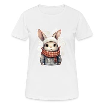 Hasen Fellnase im Winter - Frauen T-Shirt atmungsaktiv - Weiß - Vorne - AI Model Female 172 dark (172cm)