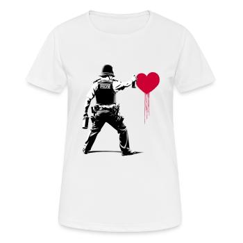 I ♥️ Police StreetArt Banksy style - Frauen T-Shirt atmungsaktiv - Weiß - Vorne - AI Model Female 172 dark (172cm)