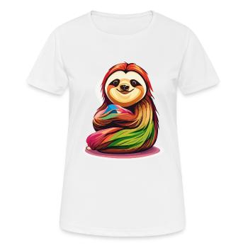 Kuscheliges Faultier - Frauen T-Shirt atmungsaktiv - Weiß - Vorne - AI Model Female 172 dark (172cm)