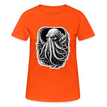 Cthulhu / Démon / Fantastique / Horreur / Tentacule - T-shirt respirant Femme - orange néon - Devant - AI Model Female 172 dark (172cm)
