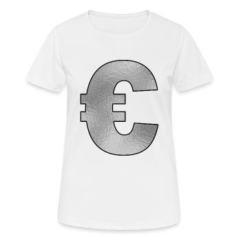 Signe de l’Euro Argent - T-shirt respirant Femme - blanc - Devant - AI Model Female 172 dark (172cm)