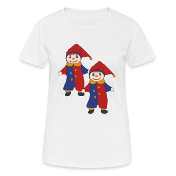 kasper zu zweit - Frauen T-Shirt atmungsaktiv - Weiß - Vorne - AI Model Female 172 dark (172cm)