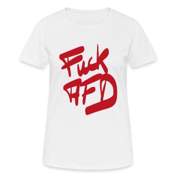 FCK AFD red - Women's Breathable T-Shirt - white - Front - AI Model Female 172 dark (172cm)