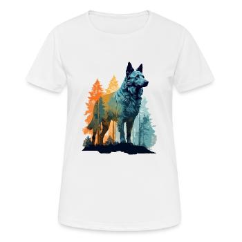 Hund in der Wildnis - Frauen T-Shirt atmungsaktiv - Weiß - Vorne - AI Model Female 172 dark (172cm)