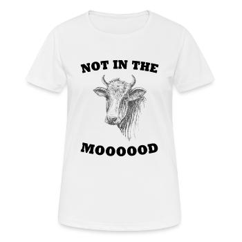 Pas dans le Mooood Ironic Farmer Cow - T-shirt respirant Femme - blanc - Devant - AI Model Female 172 dark (172cm)