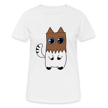 Chat - T-shirt respirant Femme - blanc - Devant - AI Model Female 172 dark (172cm)