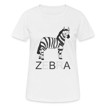 ZEBRA - Frauen T-Shirt atmungsaktiv - Weiß - Vorne - AI Model Female 172 dark (172cm)