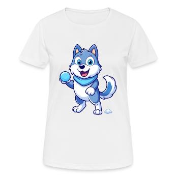 Confrontation de boules de neige : Délice de husky sibérien - T-shirt respirant Femme - blanc - Devant - AI Model Female 172 dark (172cm)