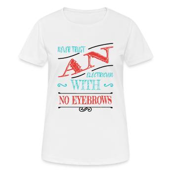 Electricien Bavoir Ordinateur Travail Fil électrique - T-shirt respirant Femme - blanc - Devant - AI Model Female 172 dark (172cm)
