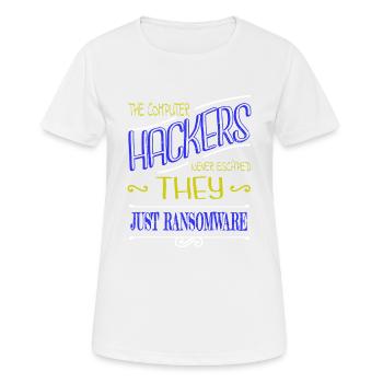 blagues crypter déclaration bday glitch - T-shirt respirant Femme - blanc - Devant - AI Model Female 172 dark (172cm)