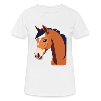 Horse Head Brown Horse - Women's Breathable T-Shirt - white - Front - AI Model Female 172 dark (172cm)