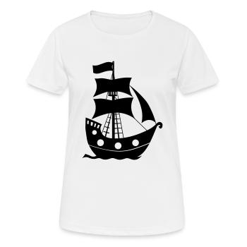Bateau pirate - T-shirt respirant Femme - blanc - Devant - AI Model Female 172 dark (172cm)