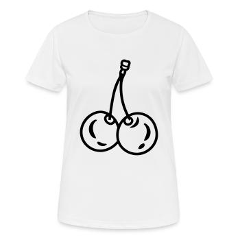 Kirsche - Frauen T-Shirt atmungsaktiv - Weiß - Vorne - AI Model Female 172 dark (172cm)