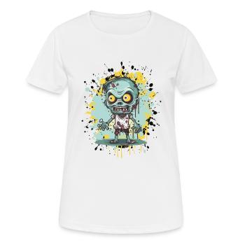 Bande dessinée de zombies - T-shirt respirant Femme - blanc - Devant - AI Model Female 172 dark (172cm)