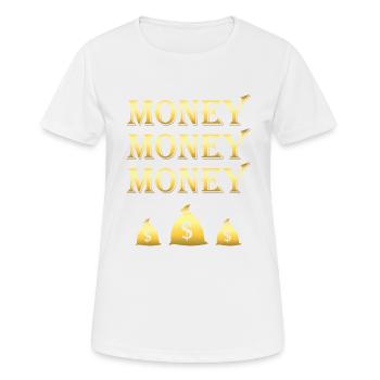 Argent Sac d’argent - T-shirt respirant Femme - blanc - Devant - AI Model Female 172 dark (172cm)