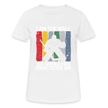 Must-have for the proud hockey goaltender - Women's Breathable T-Shirt - white - Front - AI Model Female 172 dark (172cm)